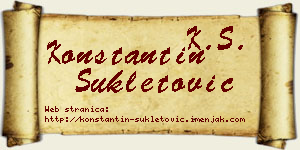 Konstantin Šukletović vizit kartica